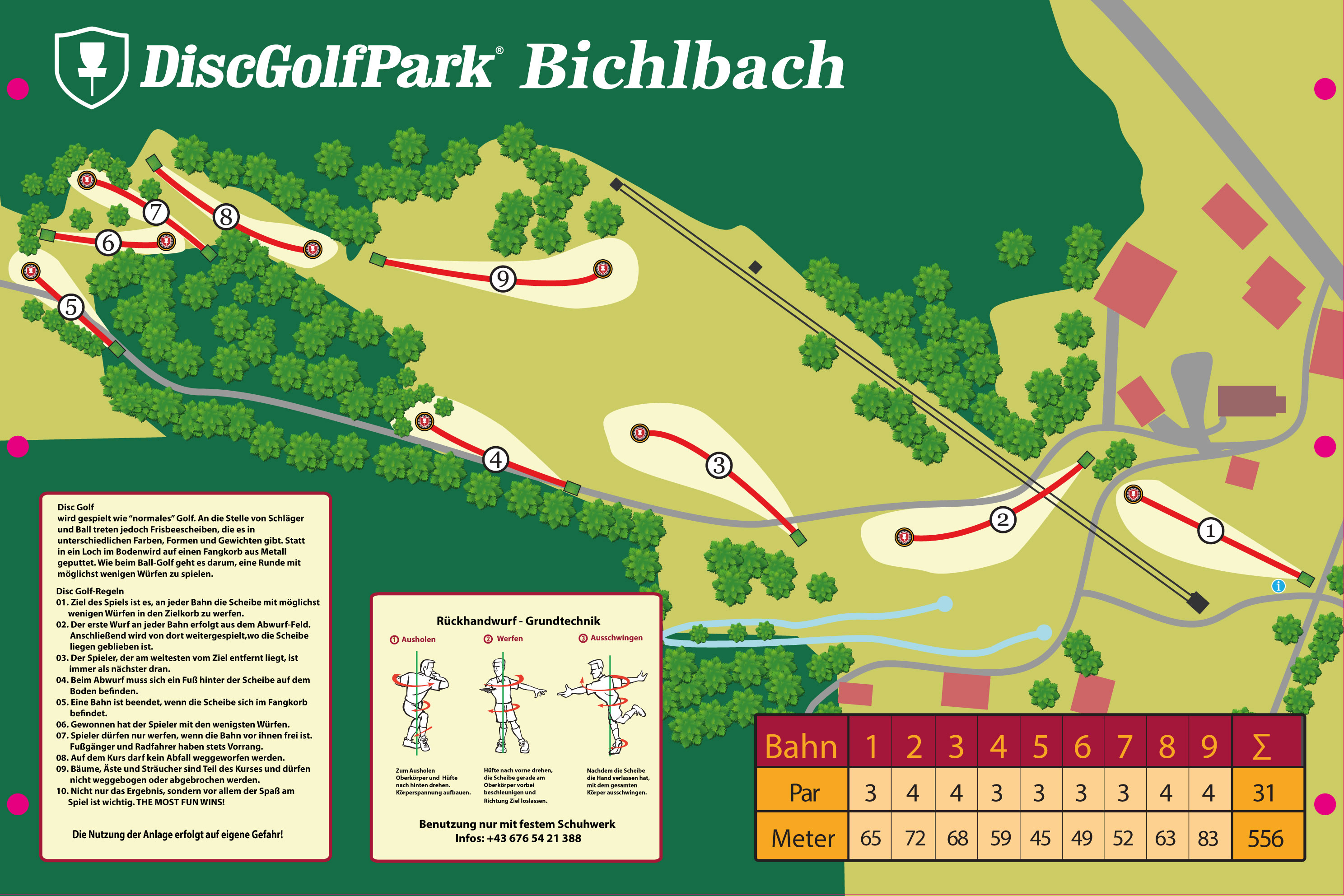 Disc Golf Parcours im Sport- und Freizeitpark in Bichlbach